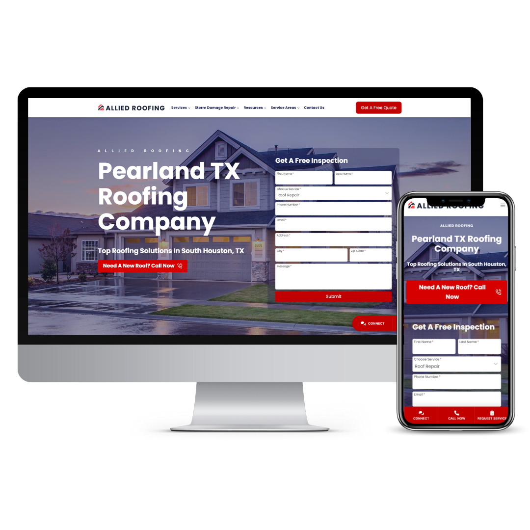 Allied Roofing website mockup