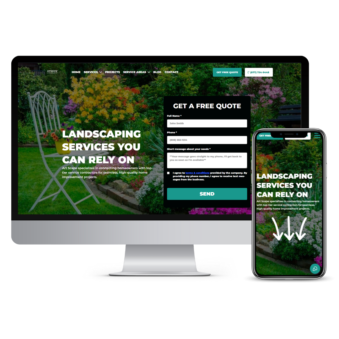 Artscape NW Hardscape website mockup