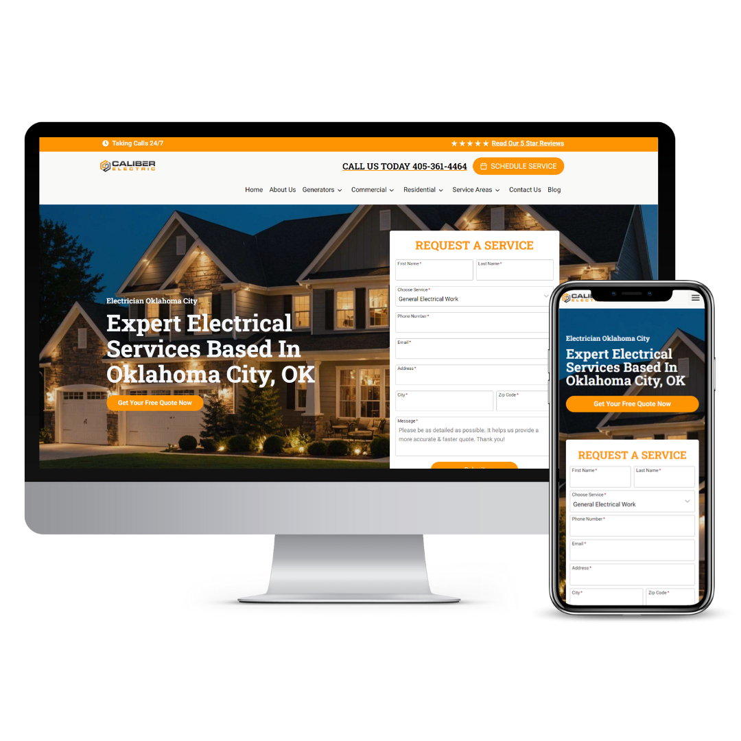 Caliber Electric website mockup