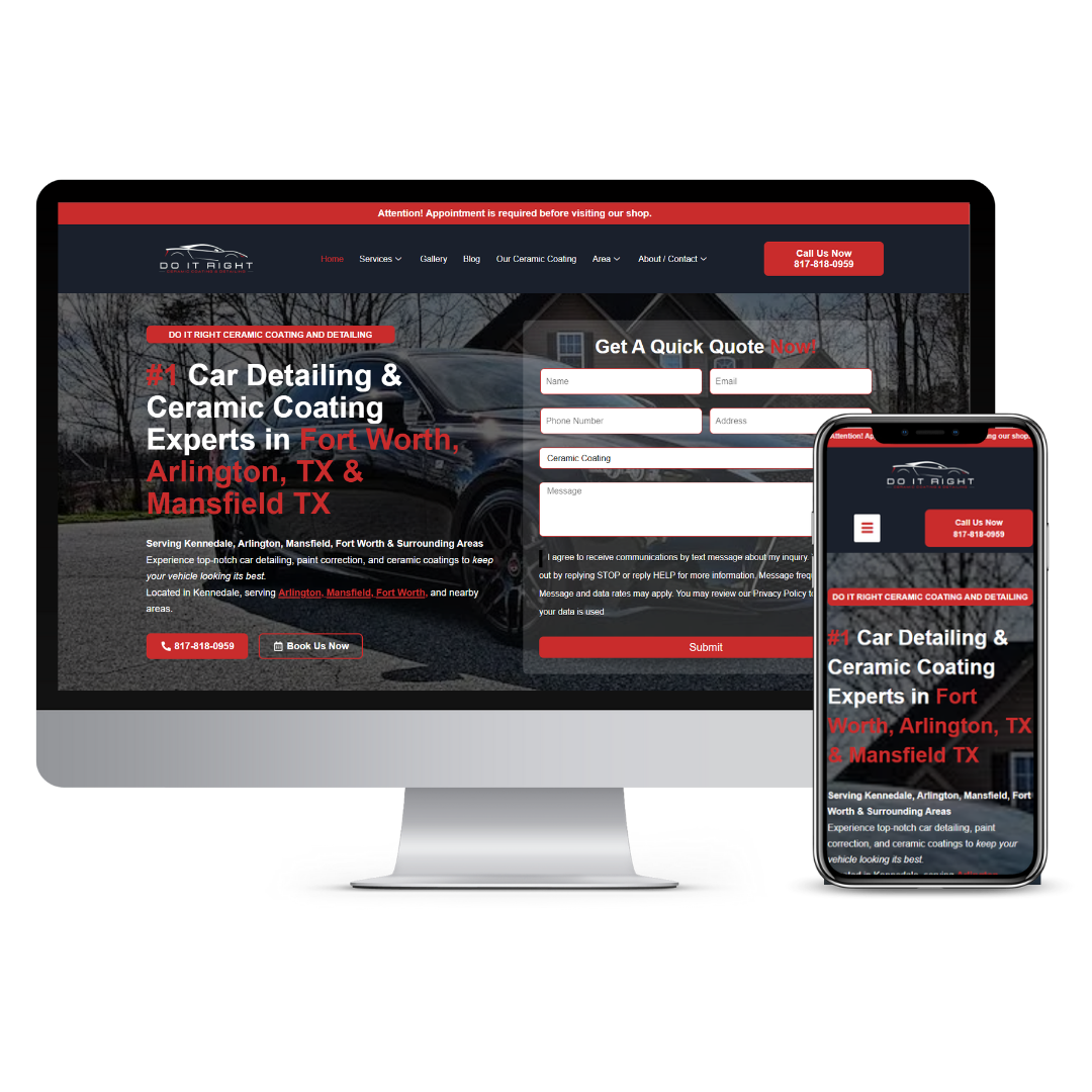 Do It Right Ceramic Coating And Detailing website mockup