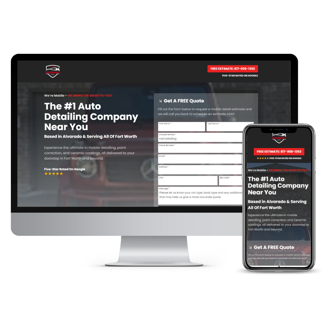 Dominguez Details website mockup