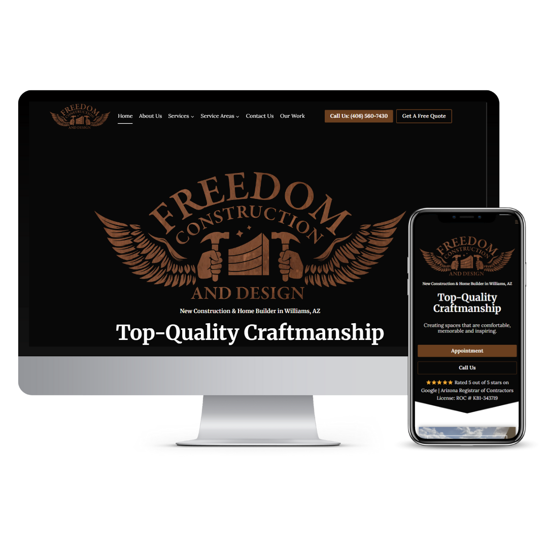 Freedom Construction And Design website mockup