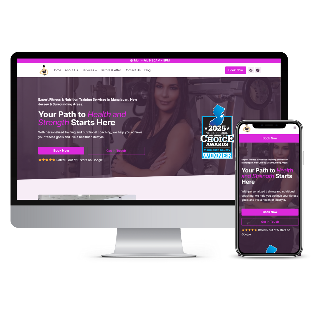 Iron T Fitness website mockup