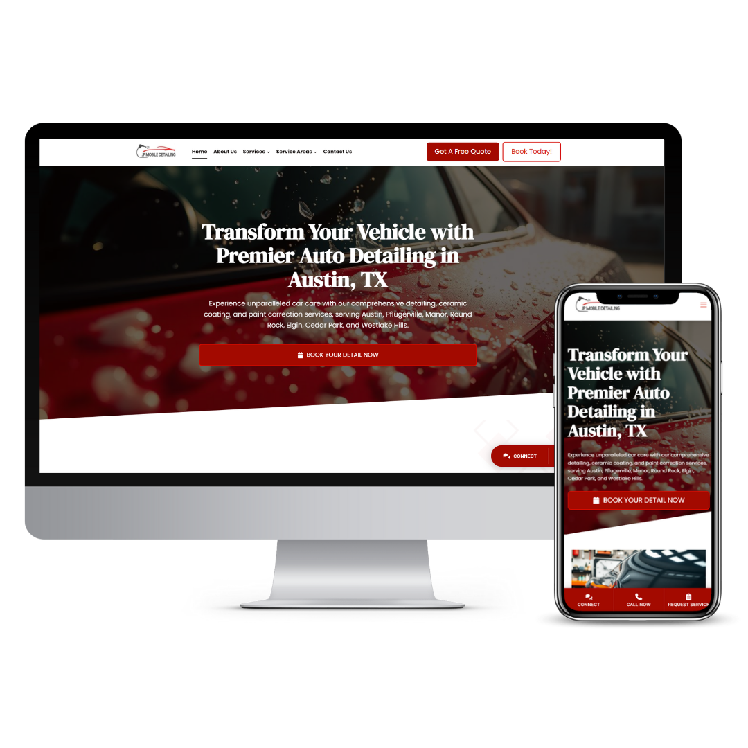 JP Mobile Detailing website mockup