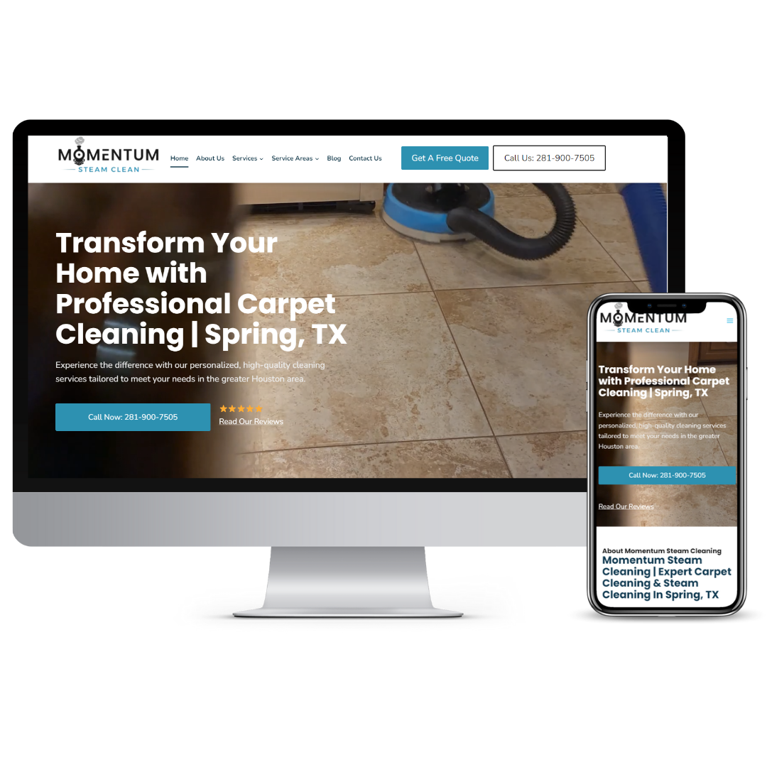 Momentum website mockup