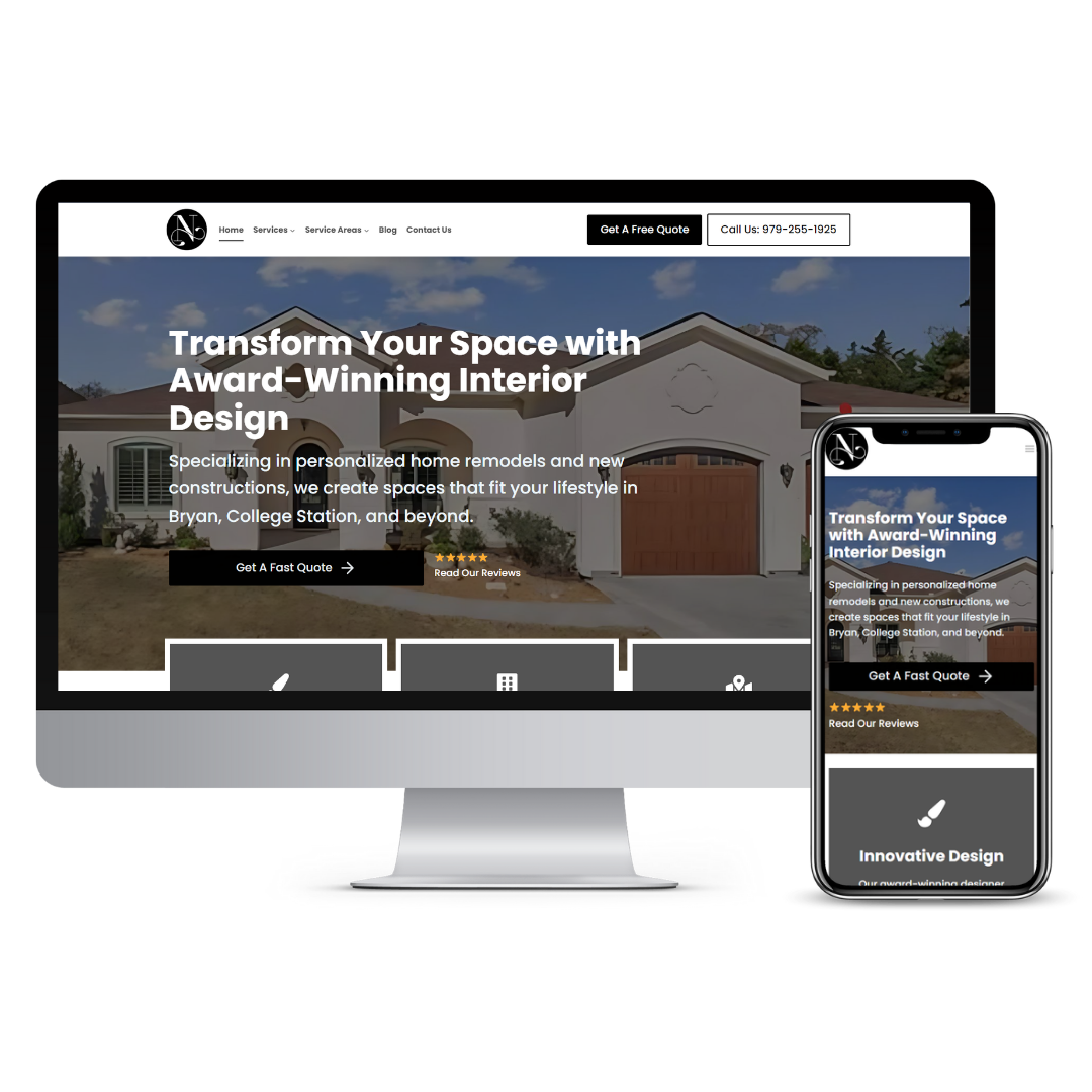 Novella Designer Homes website mockup