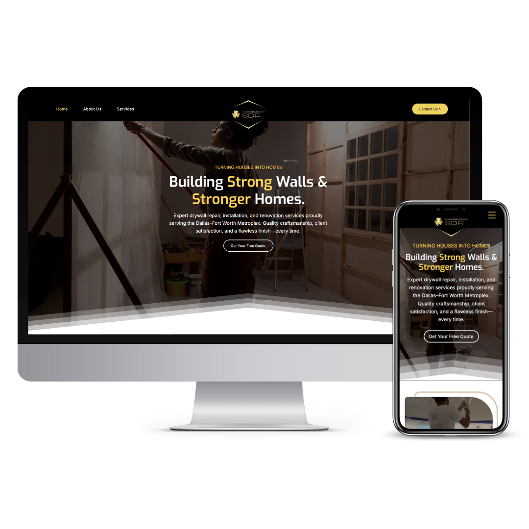 Shamrock Drywall Restoration website mockup