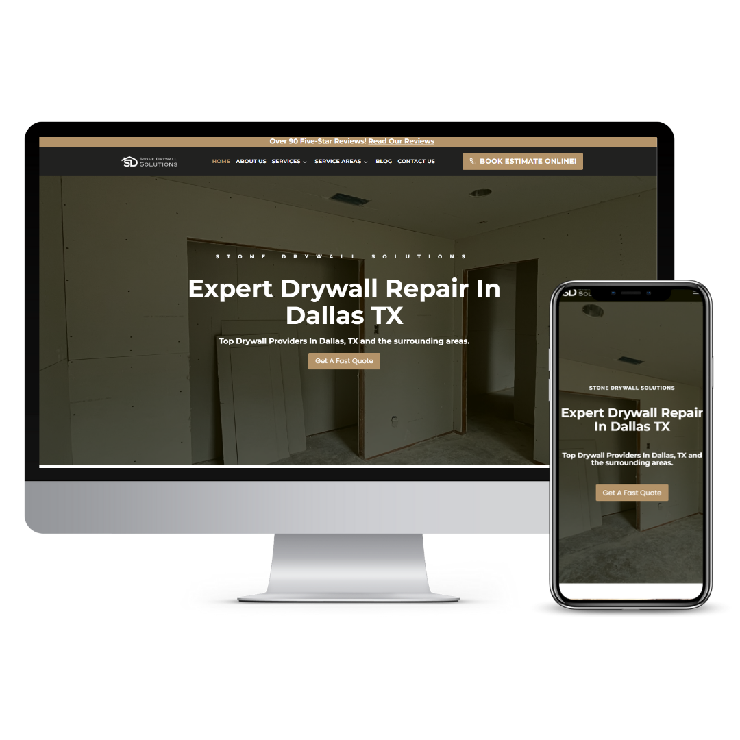 Stone Drywall Solutions website mockup
