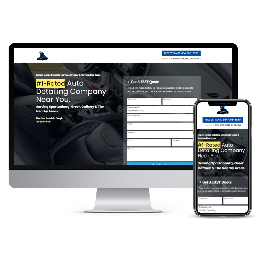 Volk Mobile Detailing website mockup