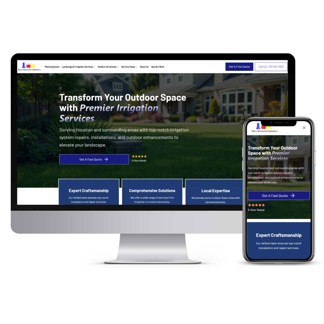 West Memorial Sprinklers website mockup